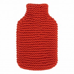 Bouillotte à eau tricot rouge 2L