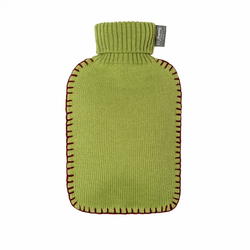 Bouillotte à eau 2L tricot vert